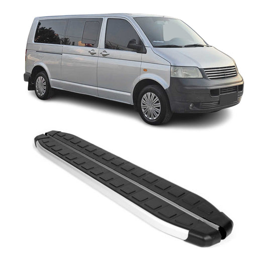 Seitenbretter Trittbretter für VW Transporter T5 2003-2015 L2 Langer Alu Schwarz