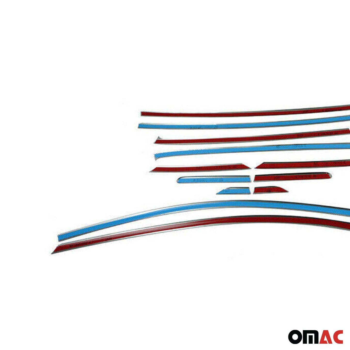 Benzi decorative pentru geamuri Ford Kuga 2013-2019, oțel inoxidabil cromat, 12 bucăți