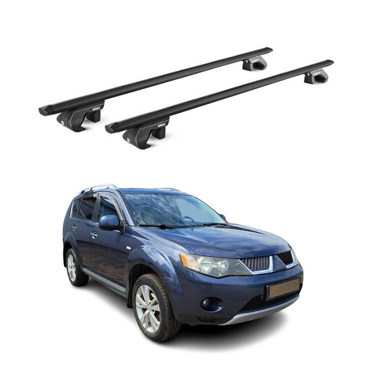 Dachträger für Mitsubishi Outlander 2006-2012 5 tür 90kg Alu Schwarz 2x ABE