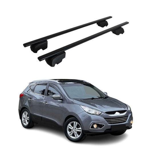 Portbagaj de plafon pentru Hyundai ix35 2010-2015 75kg, negru, metal, 2 buc.