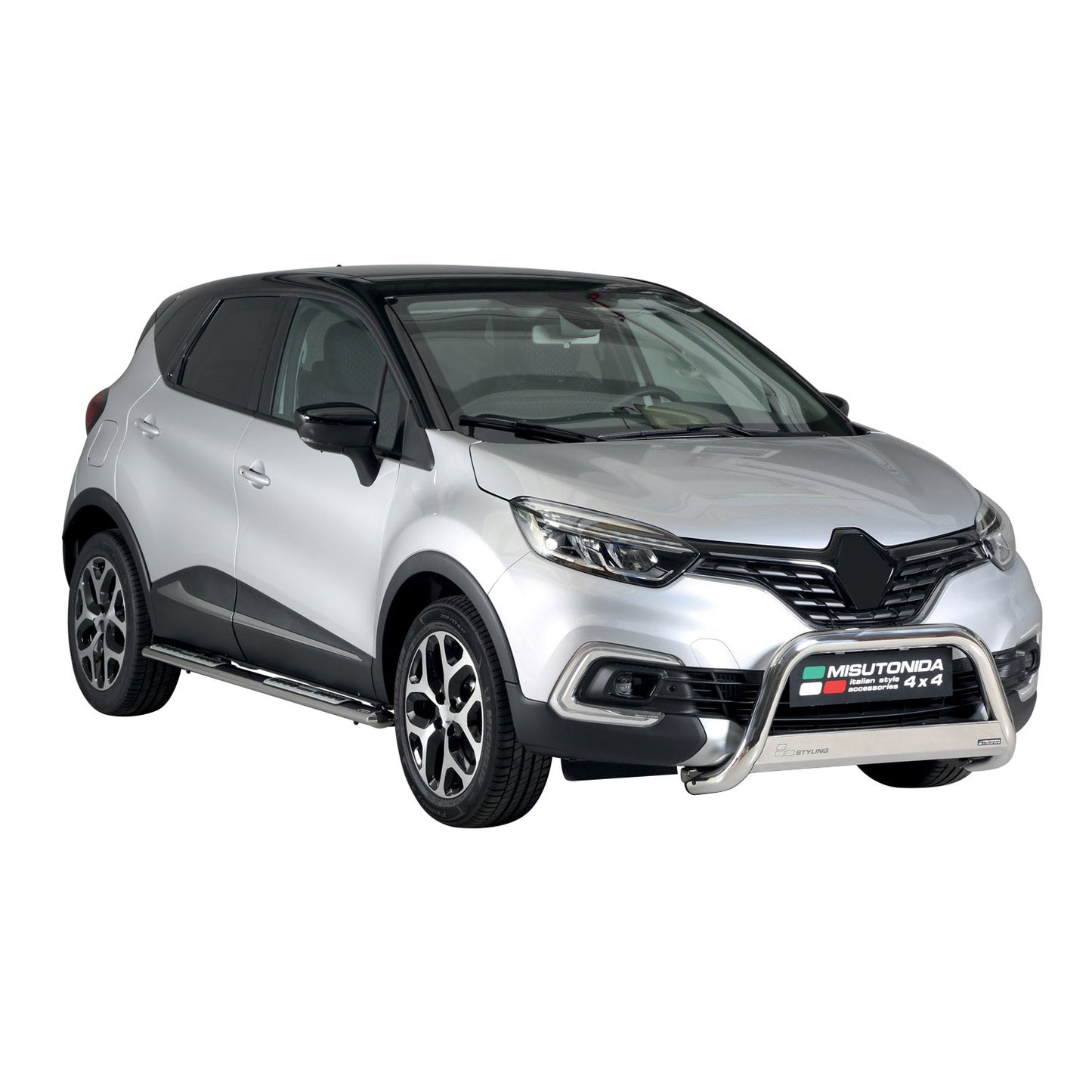Bară de protecție/buton față pentru Renault Captur 2017-2019, ø63mm, oțel, argintiu