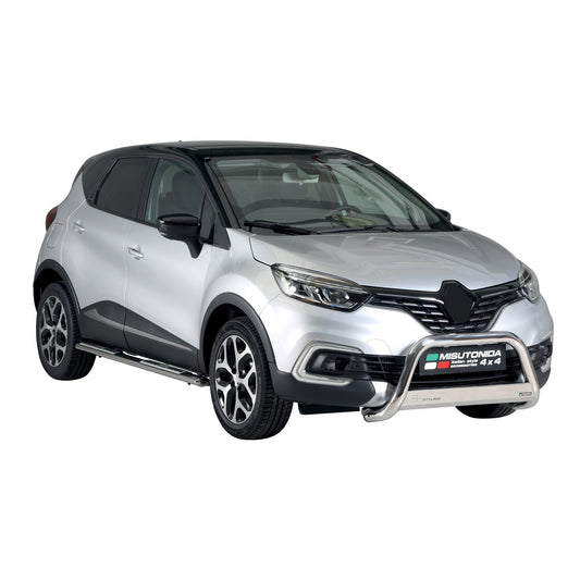 Bară de protecție/buton față pentru Renault Captur 2017-2019, ø63mm, oțel, argintiu