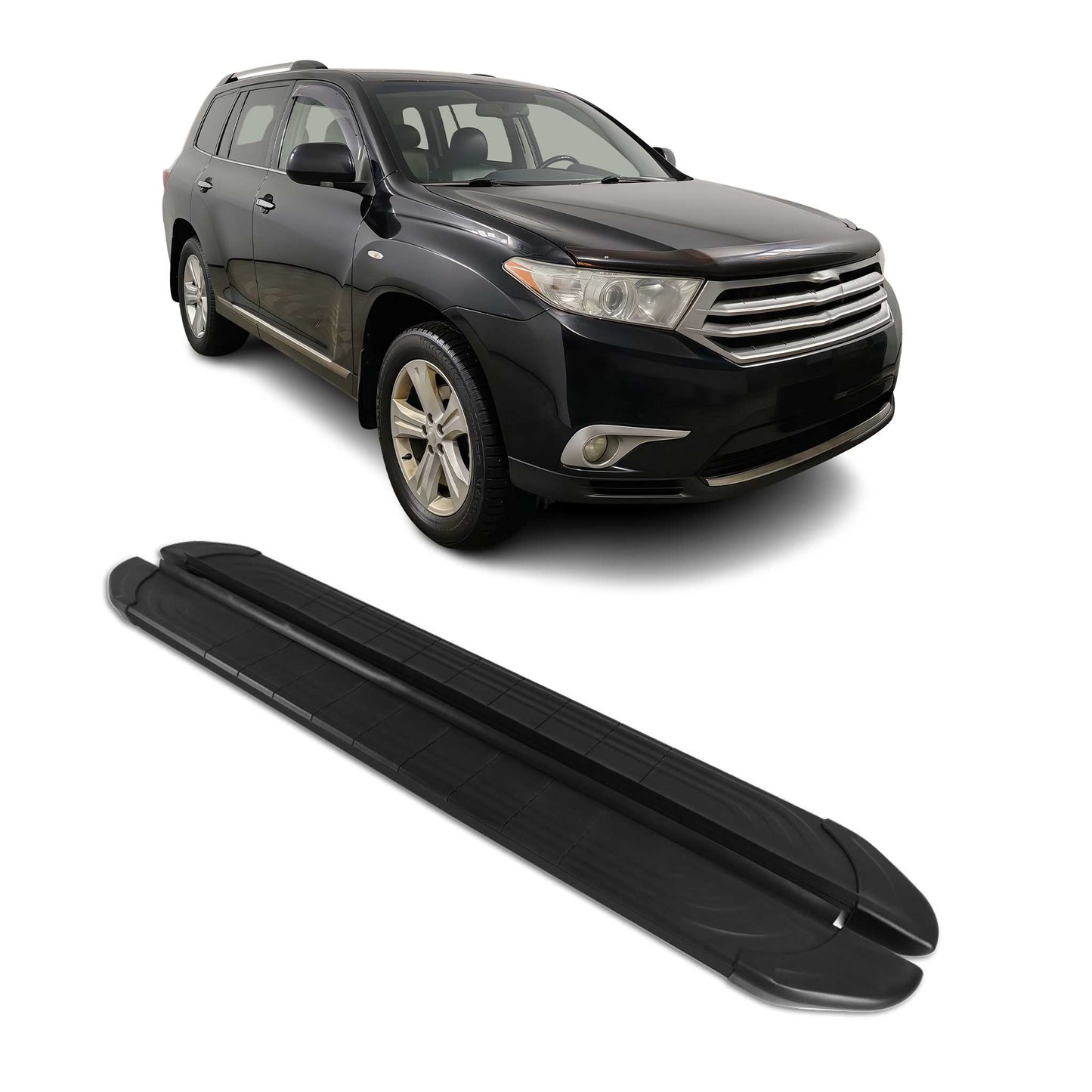 Trittbretter Seitenschweller für Toyota Highlander 2007-2013 Aluminium Schwarz