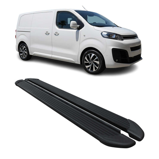 Seitenschweller Trittbretter für Citroen Jumpy 2016-2025 L1 Kurzer Alu Schwarz