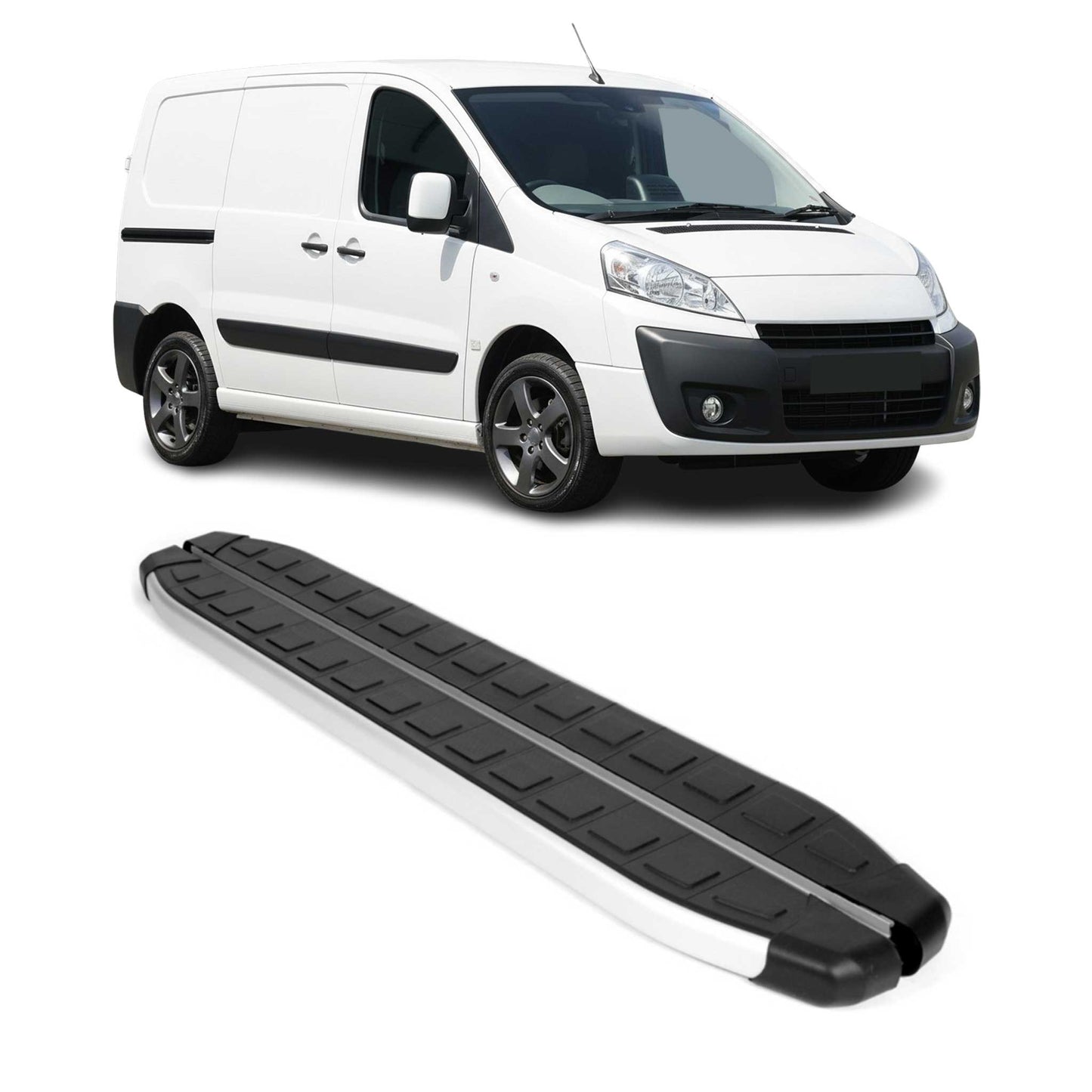 Seitenbretter Trittbretter für Peugeot Expert 2006-2016 Kurzer Alu Schwarz