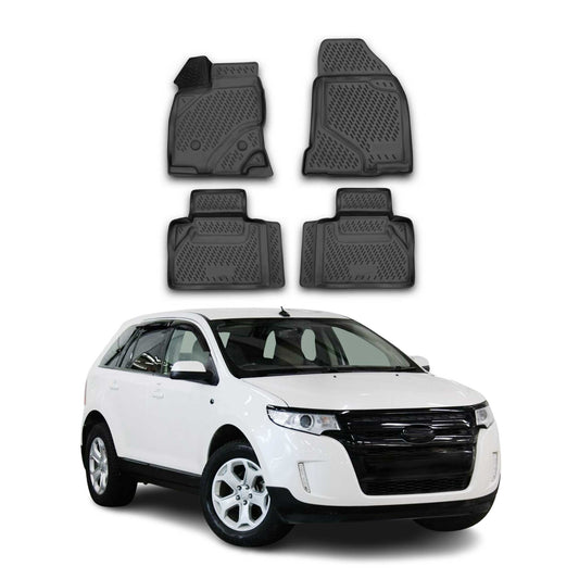 OMAC Gummimatten Fußmatten für Ford Edge 2007-2014 TPE Automatten Schwarz 4x