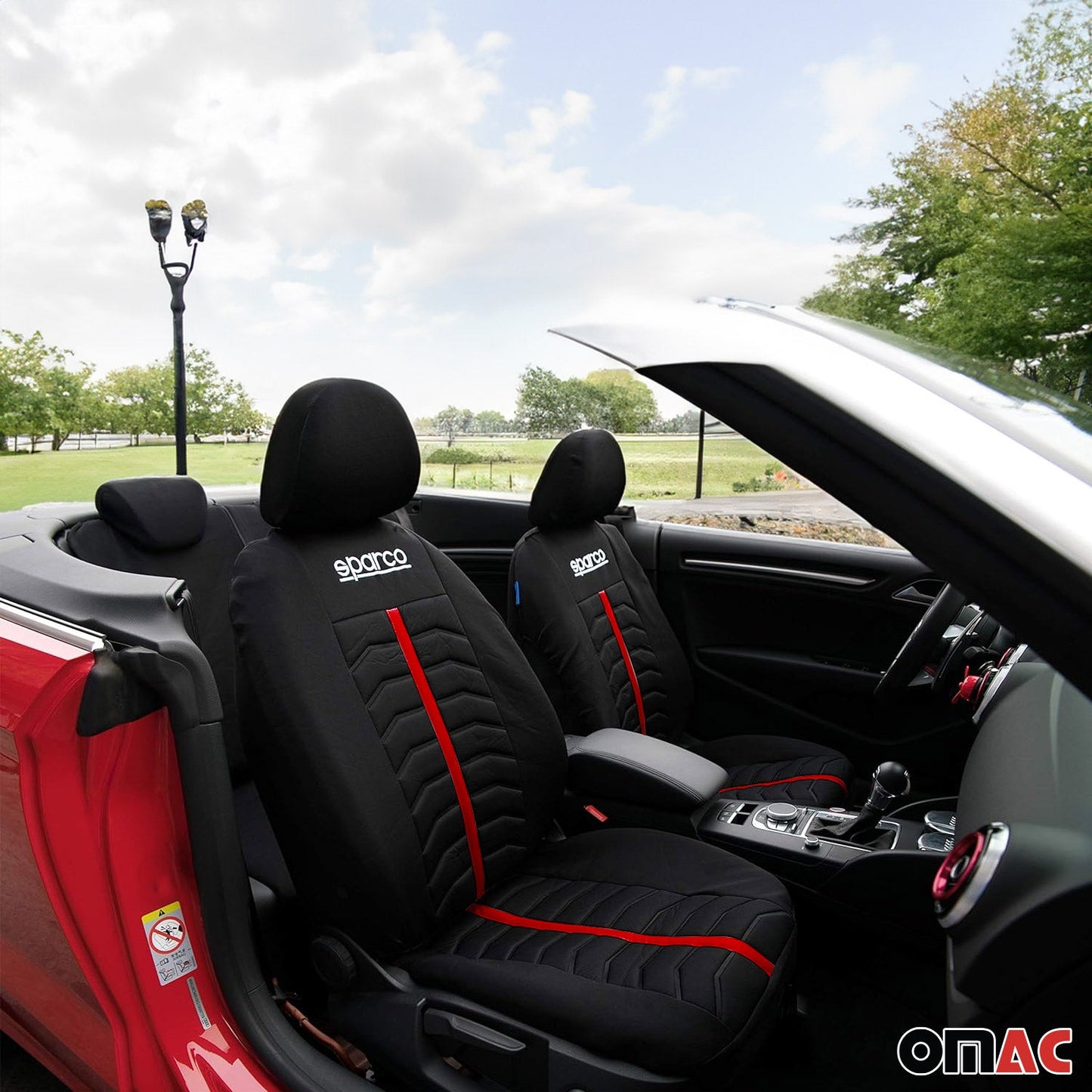 SPARCO Sitzbezüge Schonbezüge Autositzbezüge Universell Rot Vordersitze Hinten