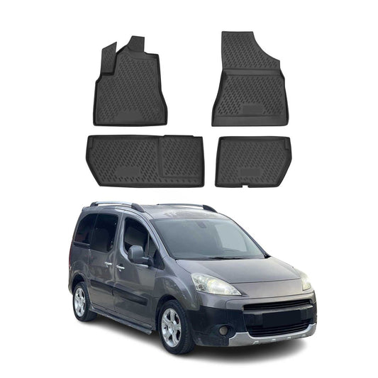 2008-2018 Peugeot Partner Fußmatten TPE Schwarz 4 tlg