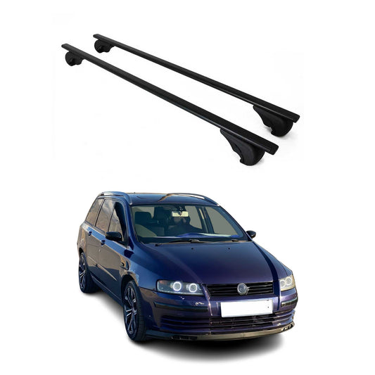 Portbagaj de plafon pentru Fiat Stilo Multiwagon 2001-2010 75kg, negru metalic, 2x