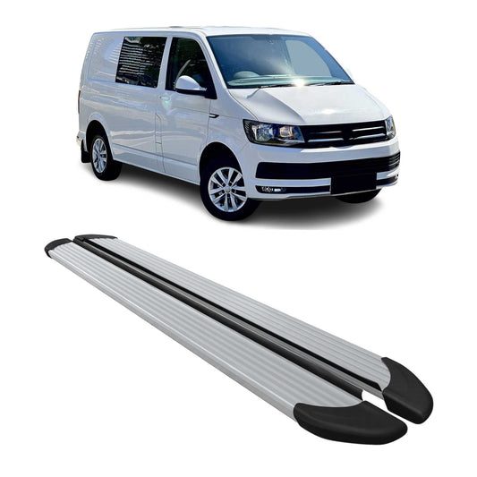 Seitenschweller Trittbretter für VW T6 T6.1 Transporter 2015-22 Kurzer Alu Grau