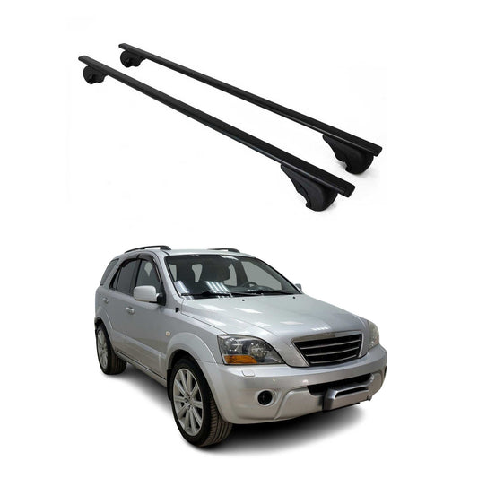 Dachträger Grundtäger für Kia Sorento 2002-2009 75kg Metall Schwarz 2 tlg