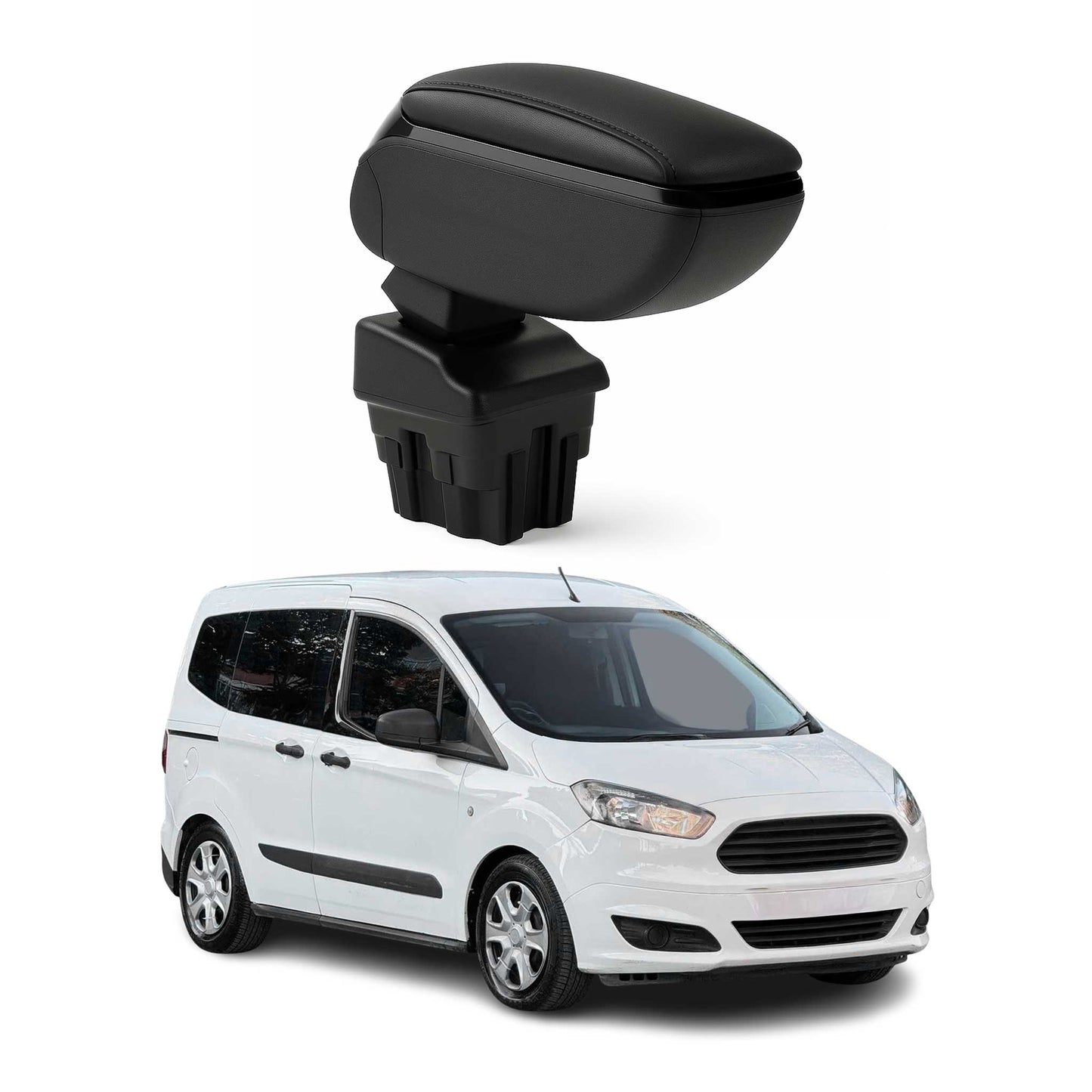 Armlehne Mittelarmlehne für Ford Transit Courier 2014-2024 PU-Leder ABS Schwarz