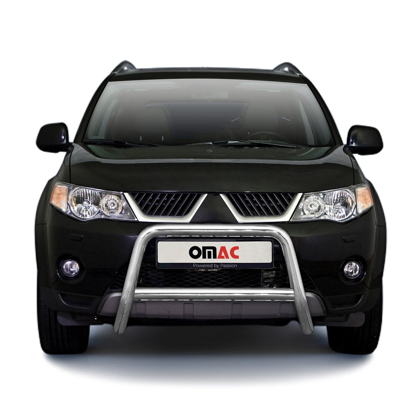 Bară de protecție/buton față pentru Mitsubishi Outlander 2007-2010, omologată ABE, oțel, argintiu