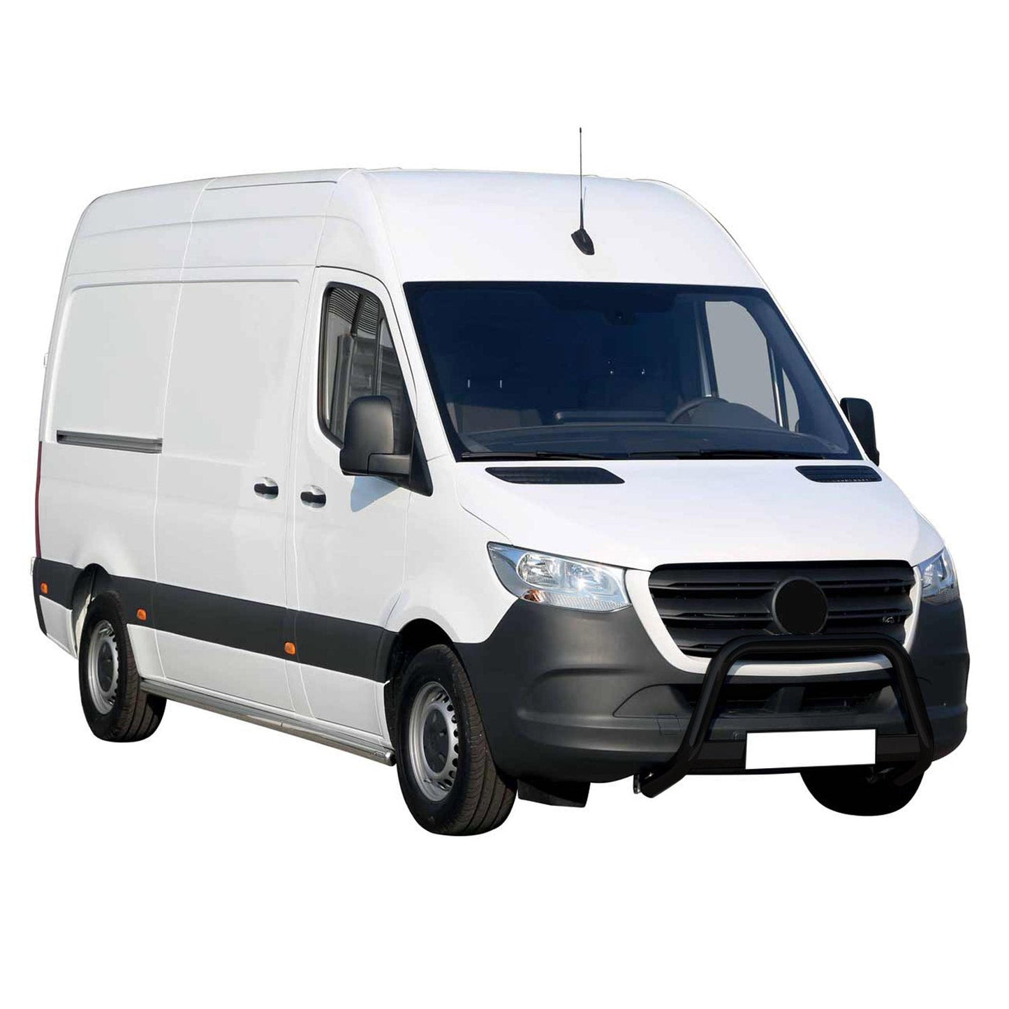 Bară de protecție/buton față pentru Mercedes Sprinter 2018-2023, neagră, ø63 mm
