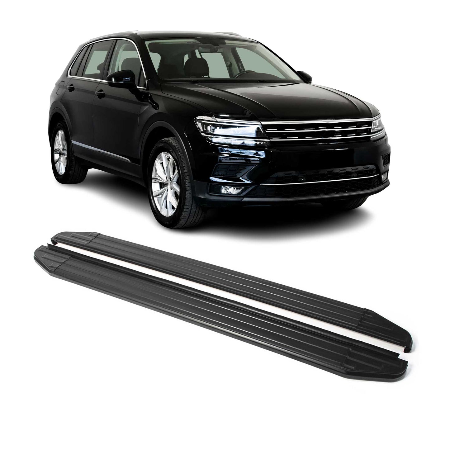 Trittbretter Seitenschweller für VW Tiguan 2016-2024 Alu Schwarz ABE