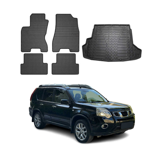 Set covorașe și portbagaj pentru Nissan X-Trail T31 2007-2014 cauciuc TPE 5x