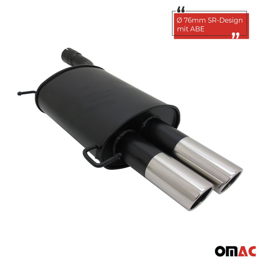Novus Sportauspuff für BMW E60 2x76mm SR-Design Endschalldämpfer mit ABE