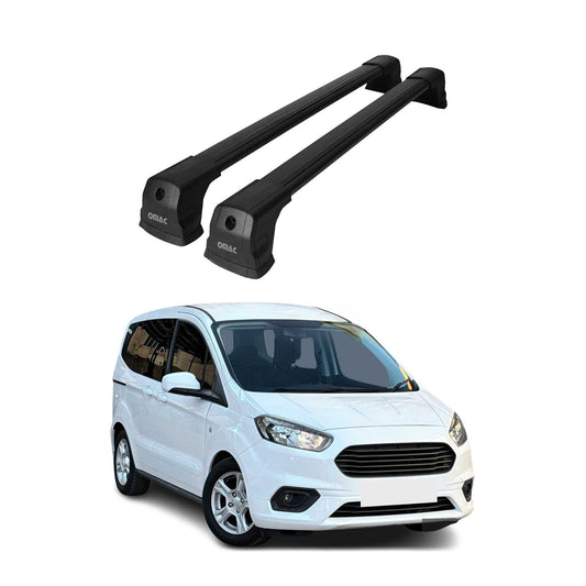 Dachträger Grundtäger für Ford Transit Courier 2014-2023 75kg Alu Schwarz 2tlg