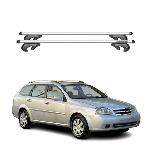 Menabo Dachträger für Chevrolet Lacetti Kombi 2002-2011 90kg Alu Silber 2x