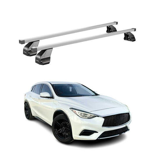 Menabo Dachträger Grundtäger für Infiniti QX30 2016-2019 75kg Stahl Silber 2 tlg