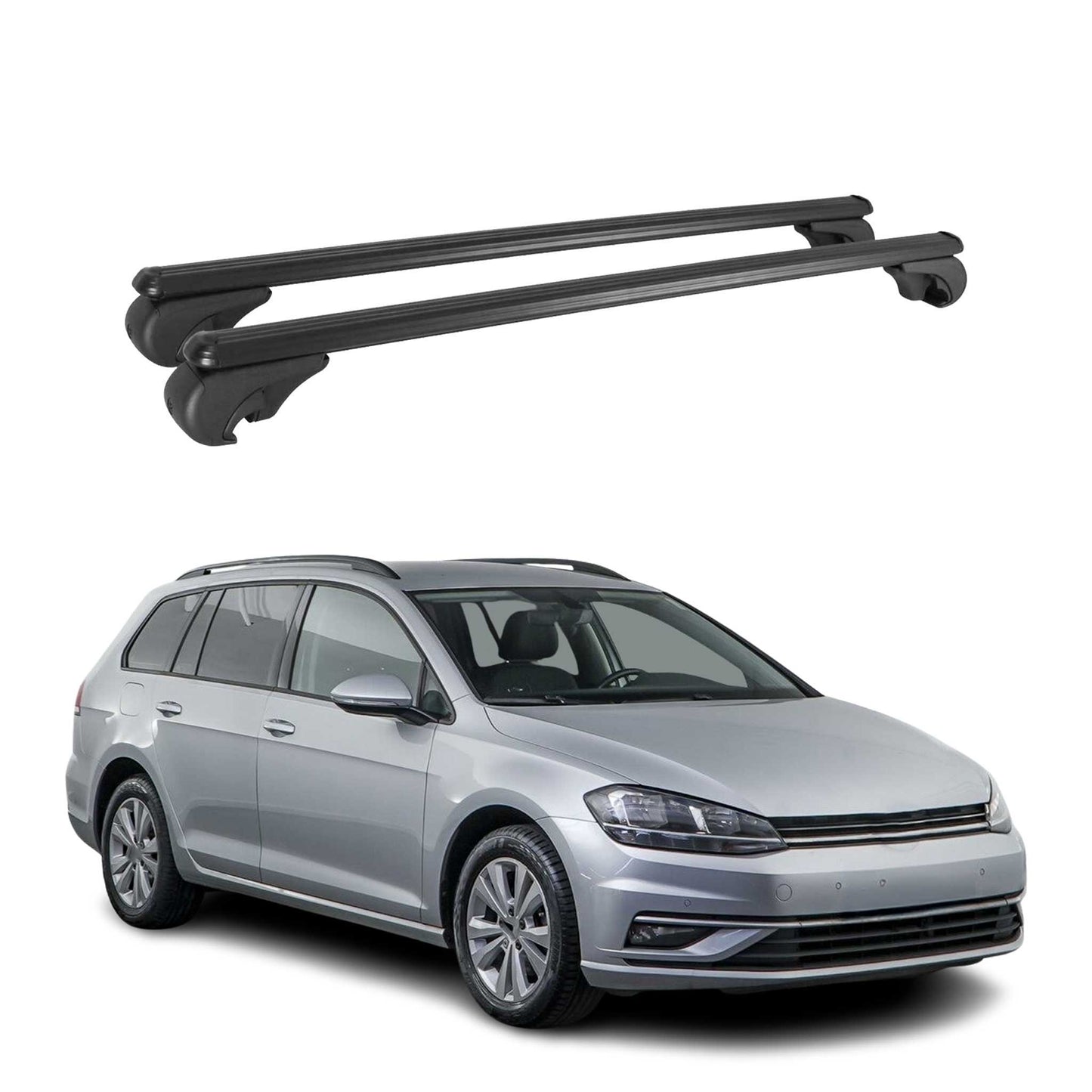 Dachträger für VW Golf Alltrack Variant 2014-2025 Gepäckträger Alu Schwarz 2x