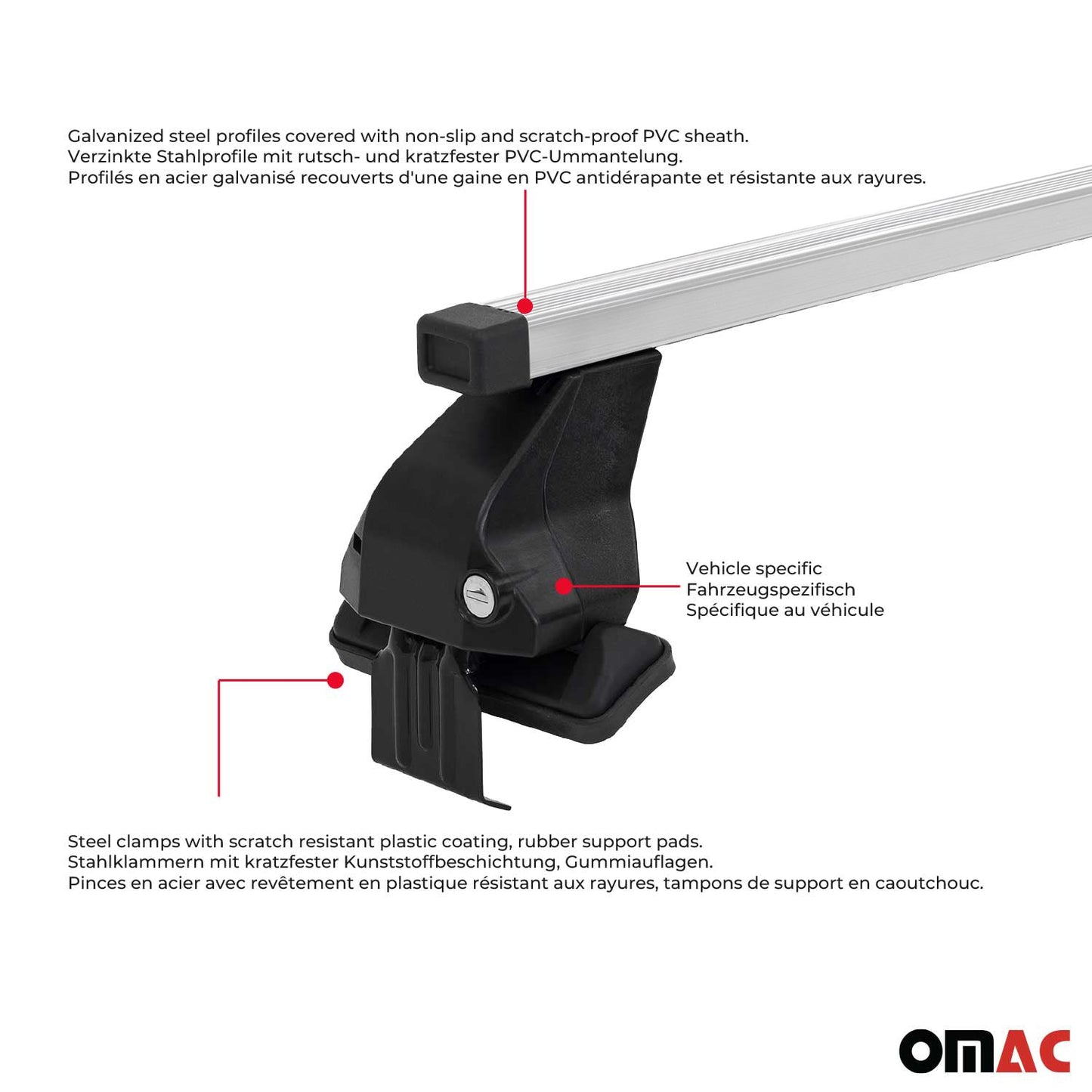 Menabo Dachträger Grundtäger für Citroen Berlingo 1996-2012 50kg Stahl Silber 2x