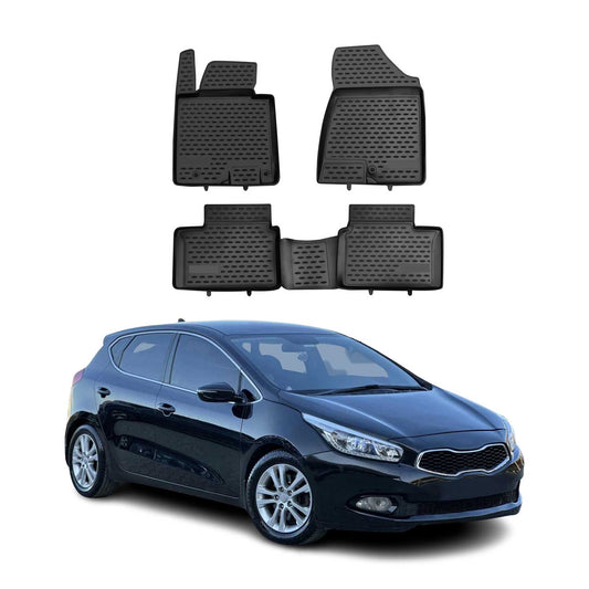 Covorașe auto Kia Ceed 2012-2018, TPE, negre, 4 buc.