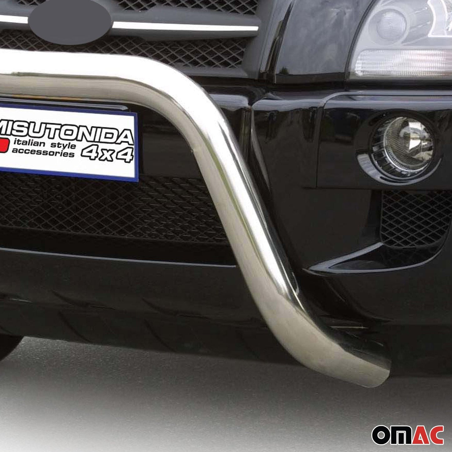 Bară de protecție/buton față pentru Hyundai Tucson 2004-2009, ø76mm, oțel, argintiu