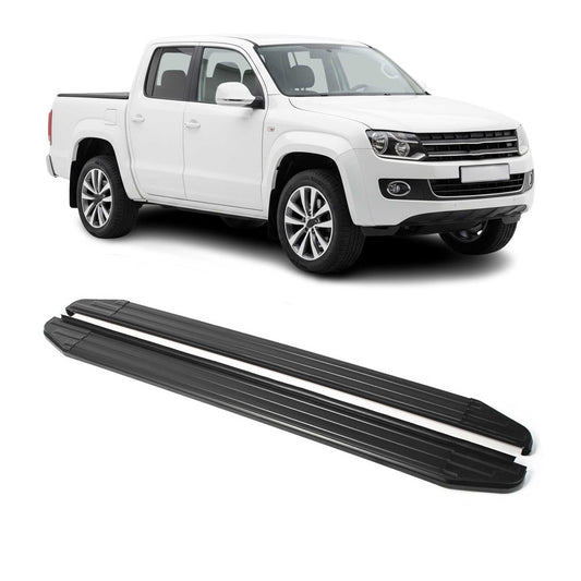 Trittbretter Seitenschweller für VW Amarok 2016-2021 Alu Schwarz ABE