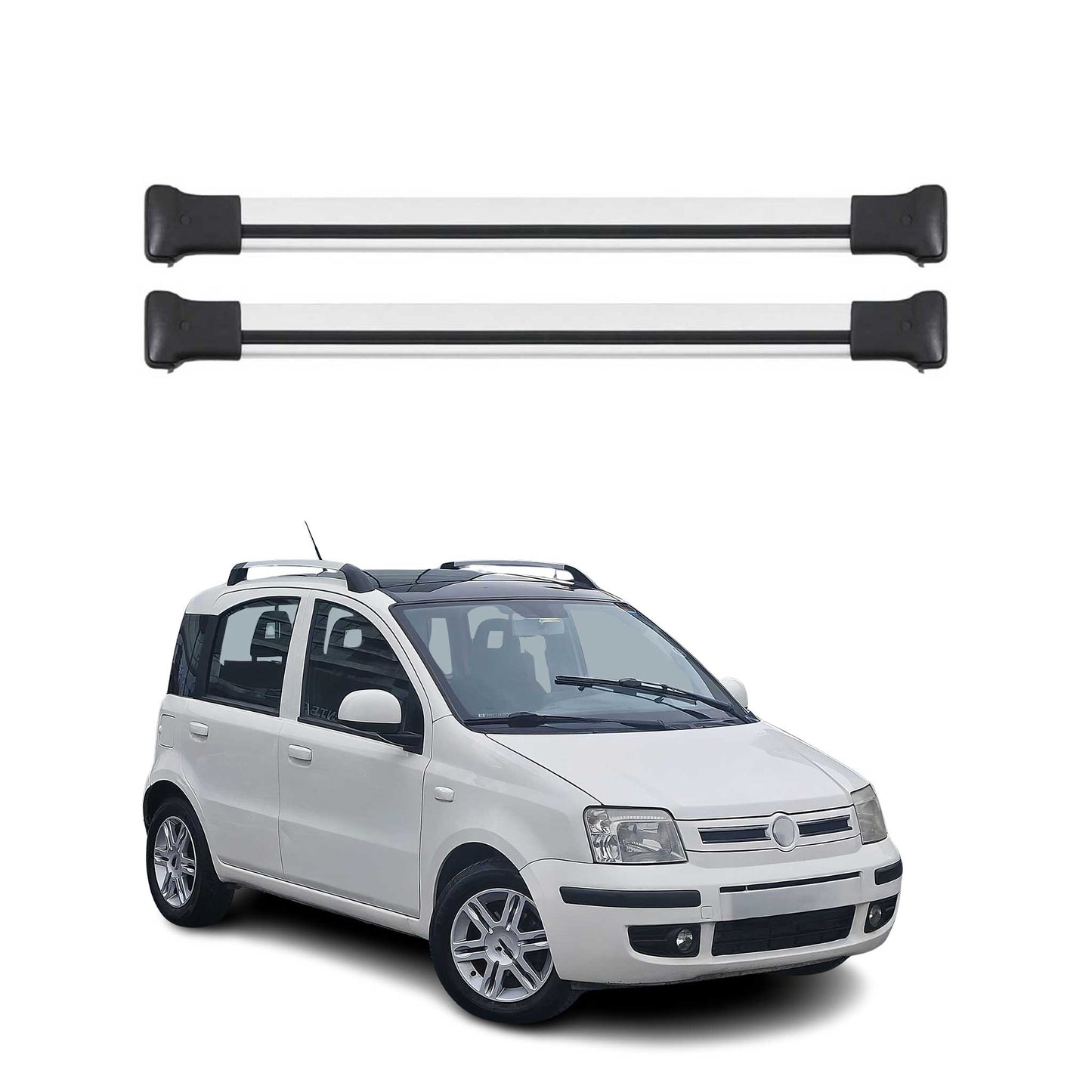 Dachträger Grundtäger für Fiat Panda 2012-2024 Aluminium Silber 2tlg