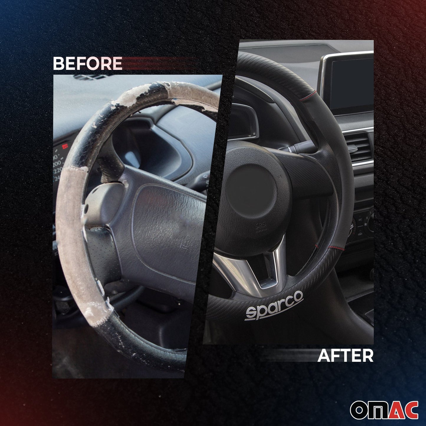 SPARCO Lenkradbezüge Lenkradschoner Lenkradschutz Lenkradhülle Schwarz Rot Gummi