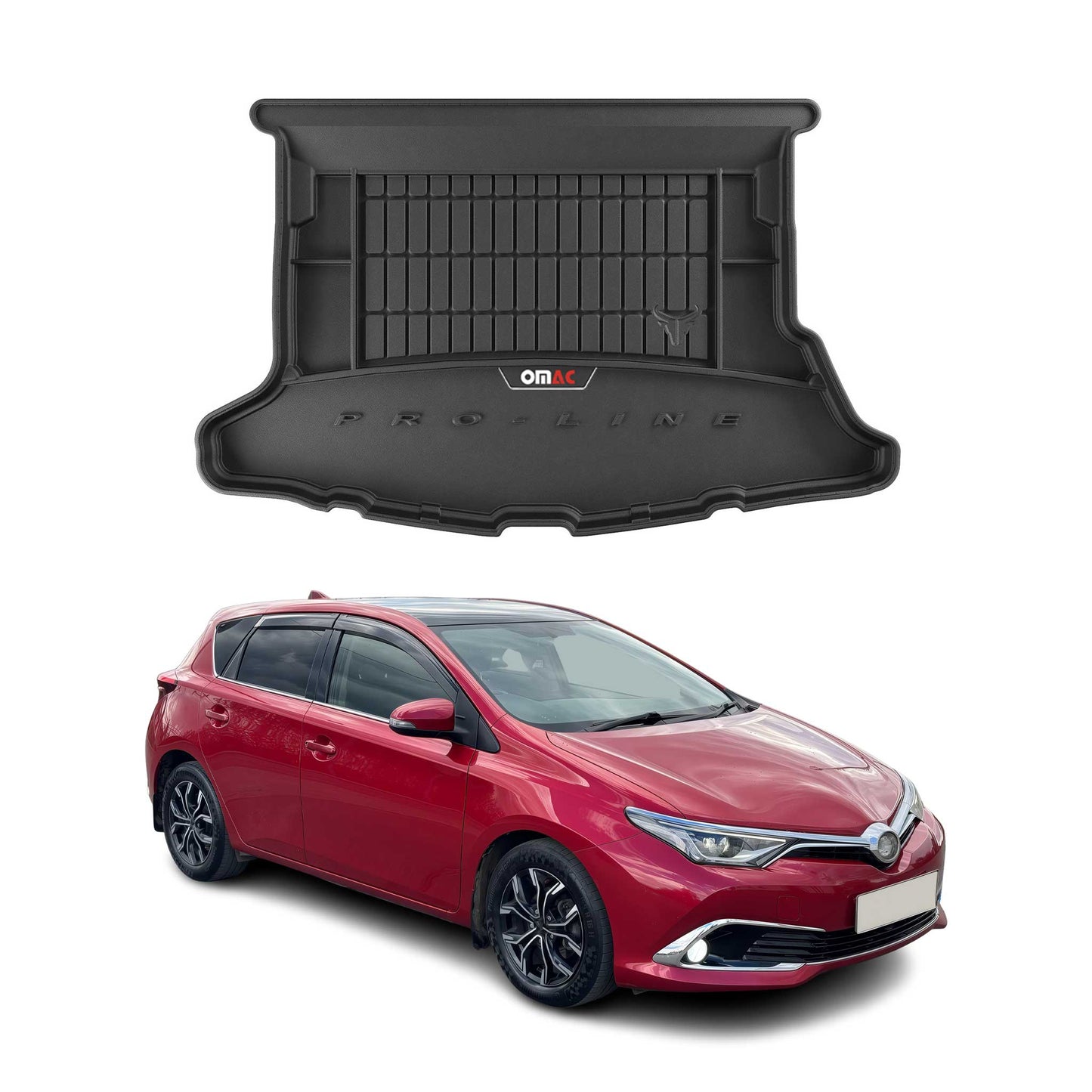 OMAC Gummi Kofferraumwanne für Toyota Auris 2012-2018 TPE Laderaumwanne Schwarz