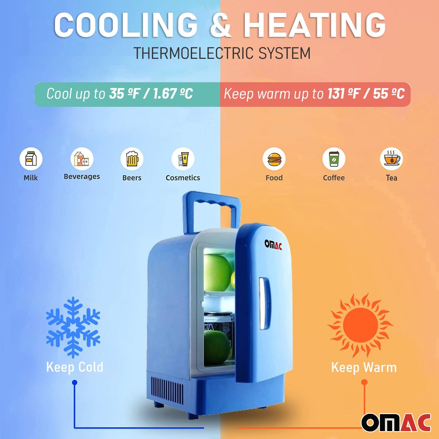 Mini Kühlschrank 4 Liter Kühler & Wärmer 12V DC Portable für Auto