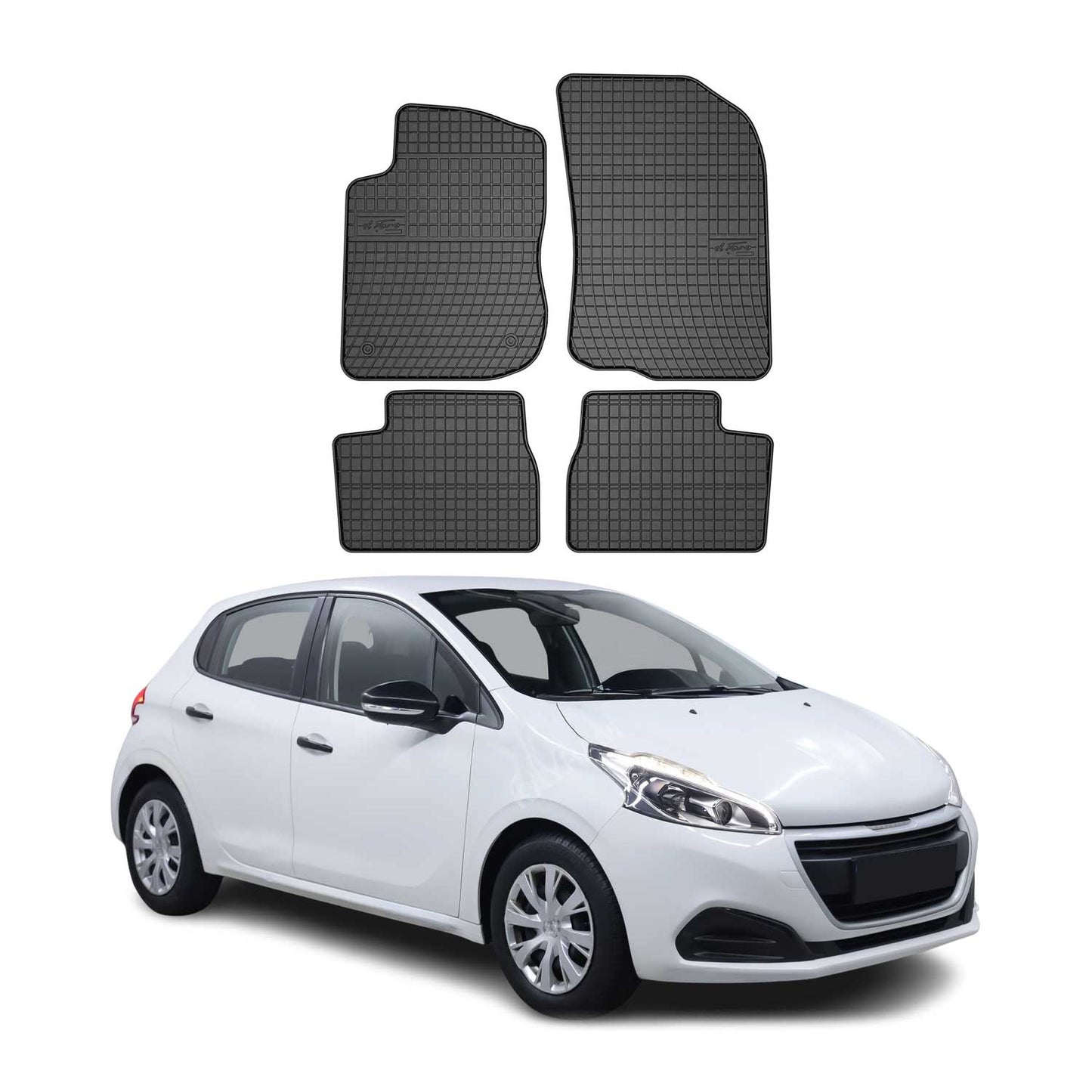 2012-2019 Peugeot 208 Fußmatten Gummi Schwarz 4 tlg