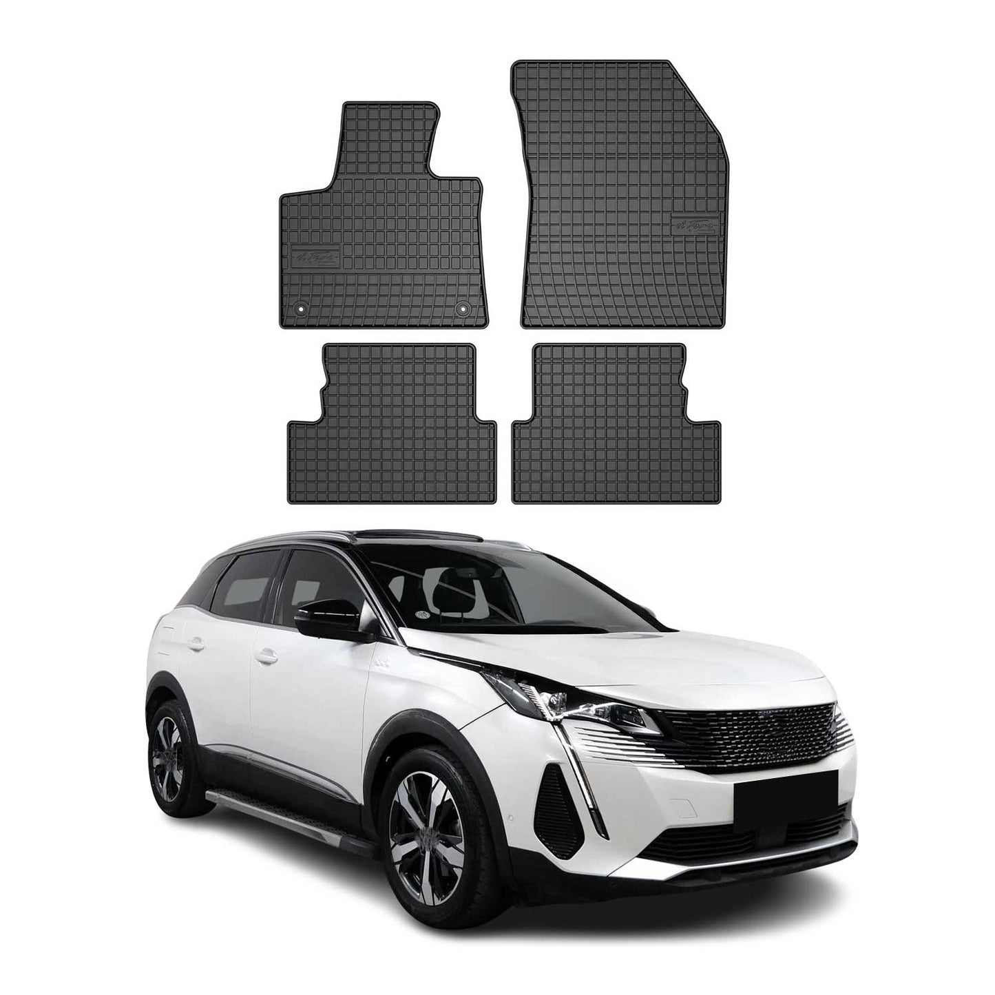 2016-2024 Peugeot 3008 Fußmatten Gummi Schwarz 4 tlg