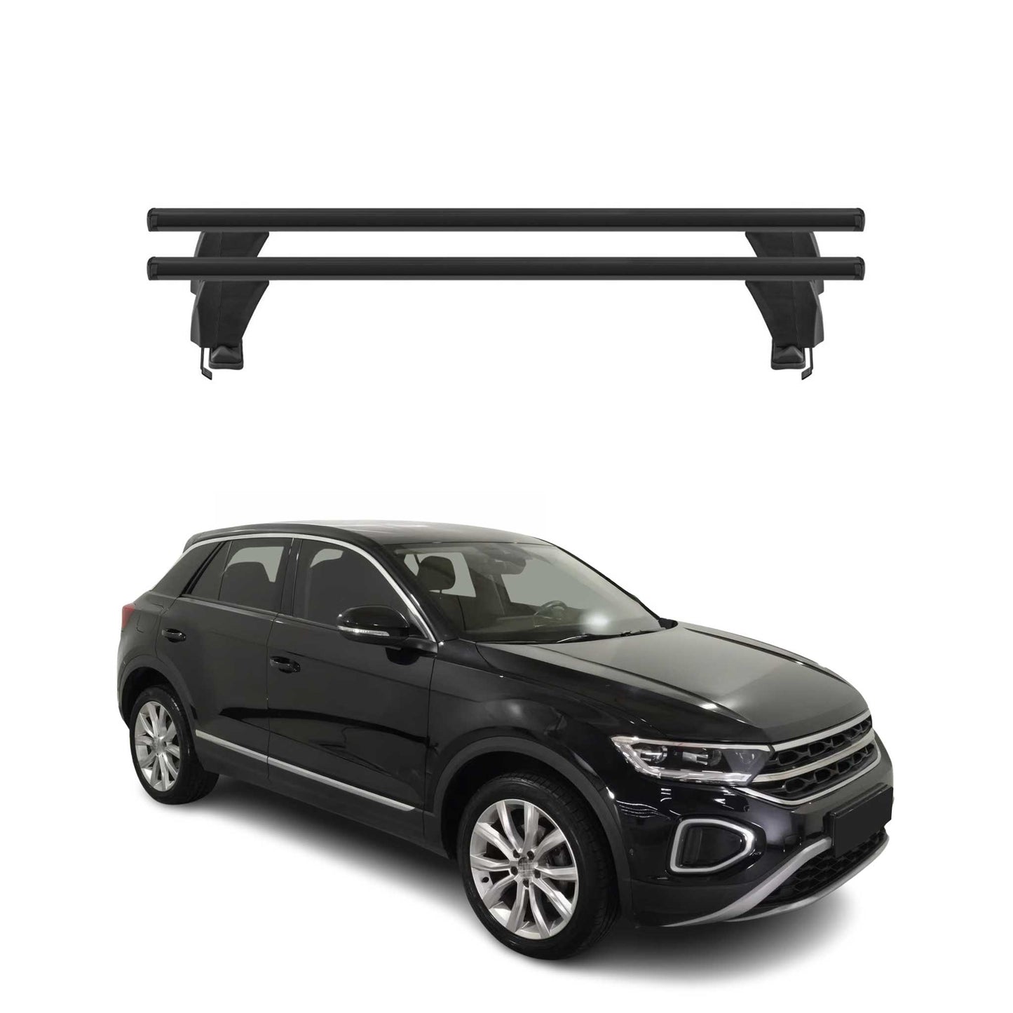 Menabo Dachträger Grundtäger für VW T-Roc 2017-2025 50kg Aluminium Schwarz 2 tlg