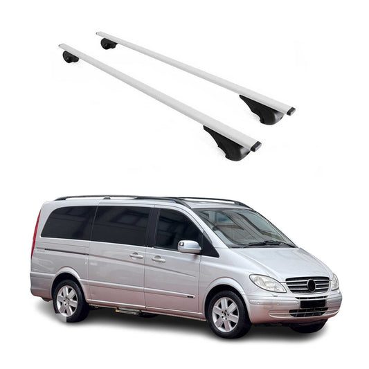 Portbagaj de plafon pentru Mercedes Viano W639 2003-2014 75kg metal argintiu 2 buc