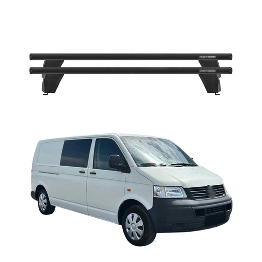 Menabo Dachträger Grundtäger für VW Multivan T5 2003-2015 75kg Alu Schwarz 2 tlg