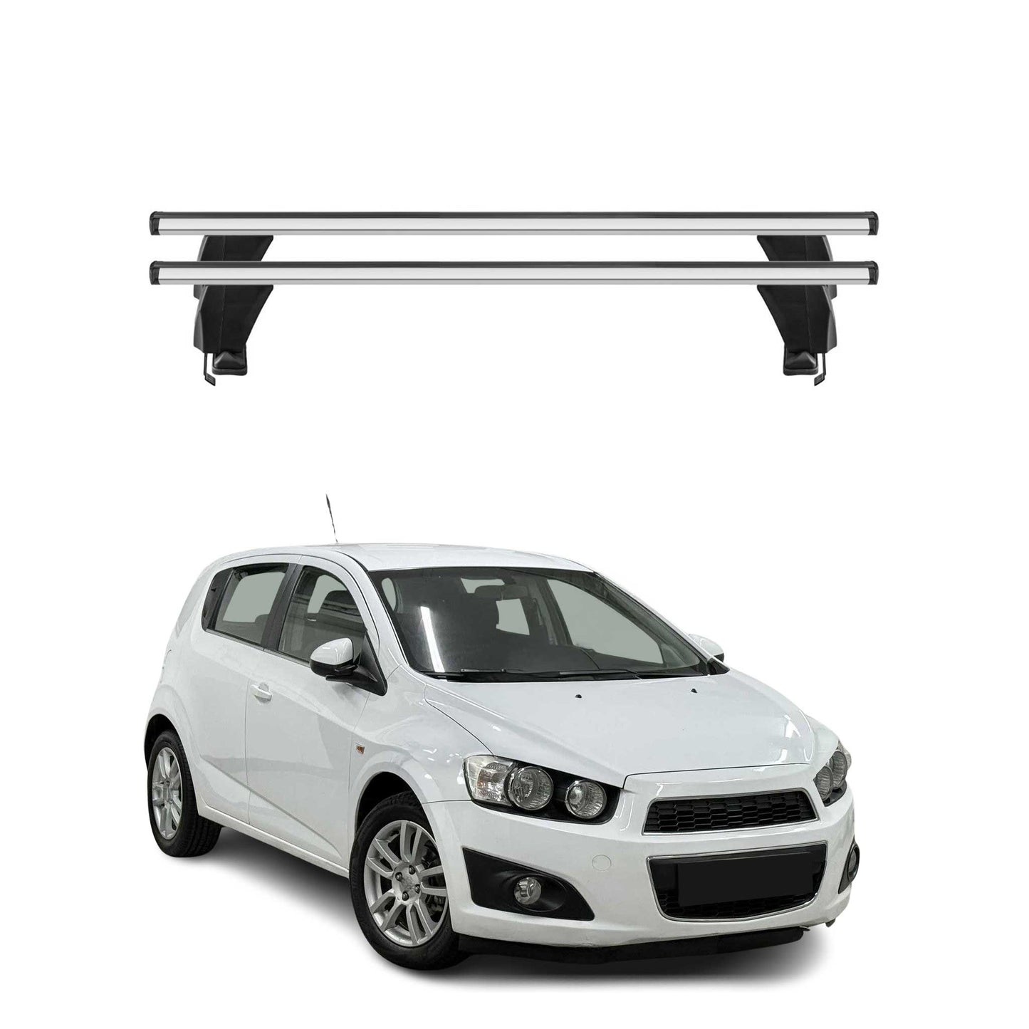 Menabo Dachträger Grundtäger für Chevrolet Aveo T300 2011-2020 50kg Alu Grau 2x