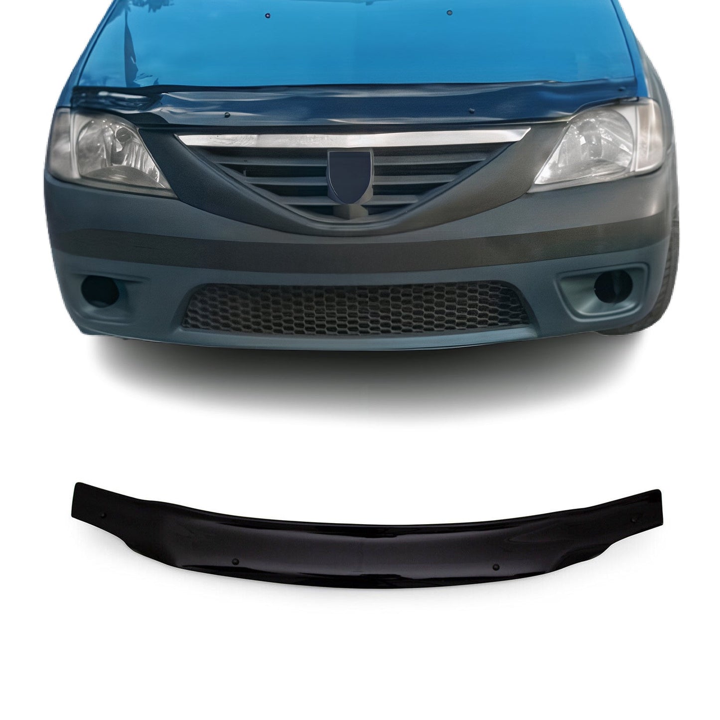 Motorhaube Deflektor Insekten Steinschlagschutz für Dacia Logan 2005-2012 Dunkel