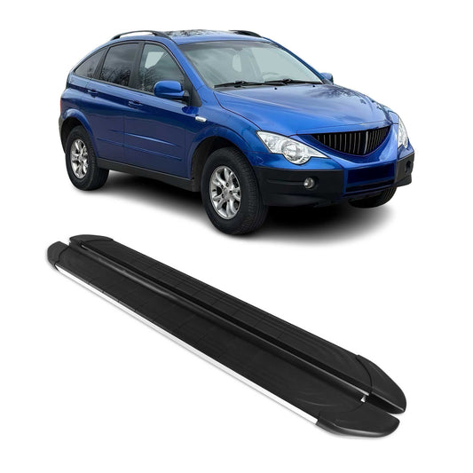 Trittbretter Seitenschweller für Ssangyong Actyon Sport 2007-2018 Schwarz Alu