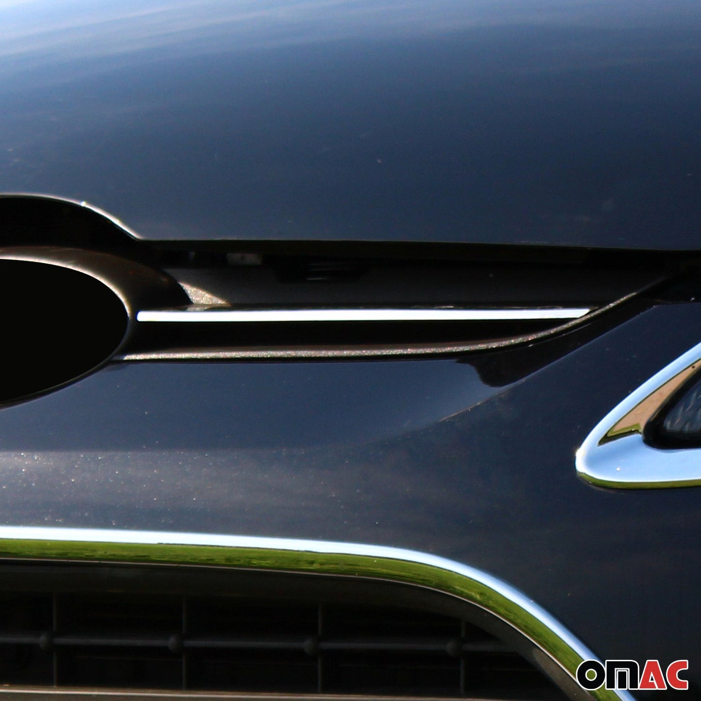 Benzi decorative grilă auto pentru Ford Fiesta 2008-2019, oțel inoxidabil, argintiu, 2 bucăți