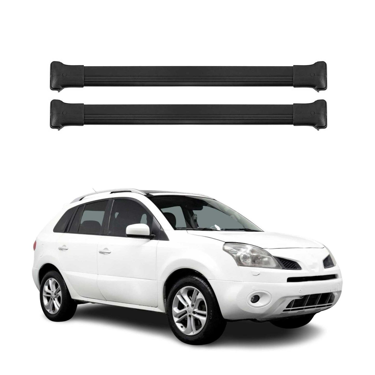 Portbagaj de plafon pentru Renault Koleos mk2 2016-2025 75kg aluminiu negru 2 buc