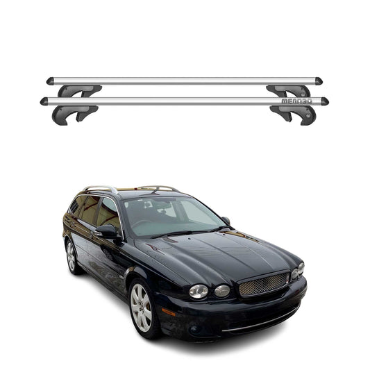 Menabo Dachträger Grundtäger für Jaguar X-Type Kombi 2001-2009 90kg Alu Grau 2x