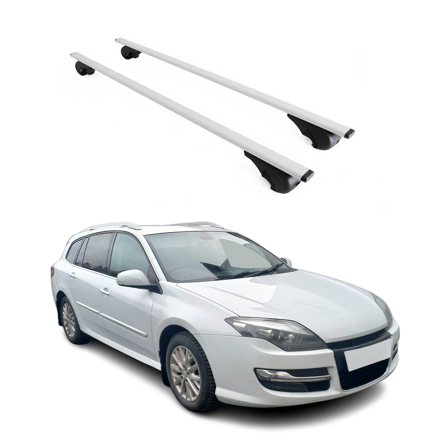 Portbagaj de plafon pentru Renault Laguna Grandtour 1995-2007 75kg gri metalizat 2x