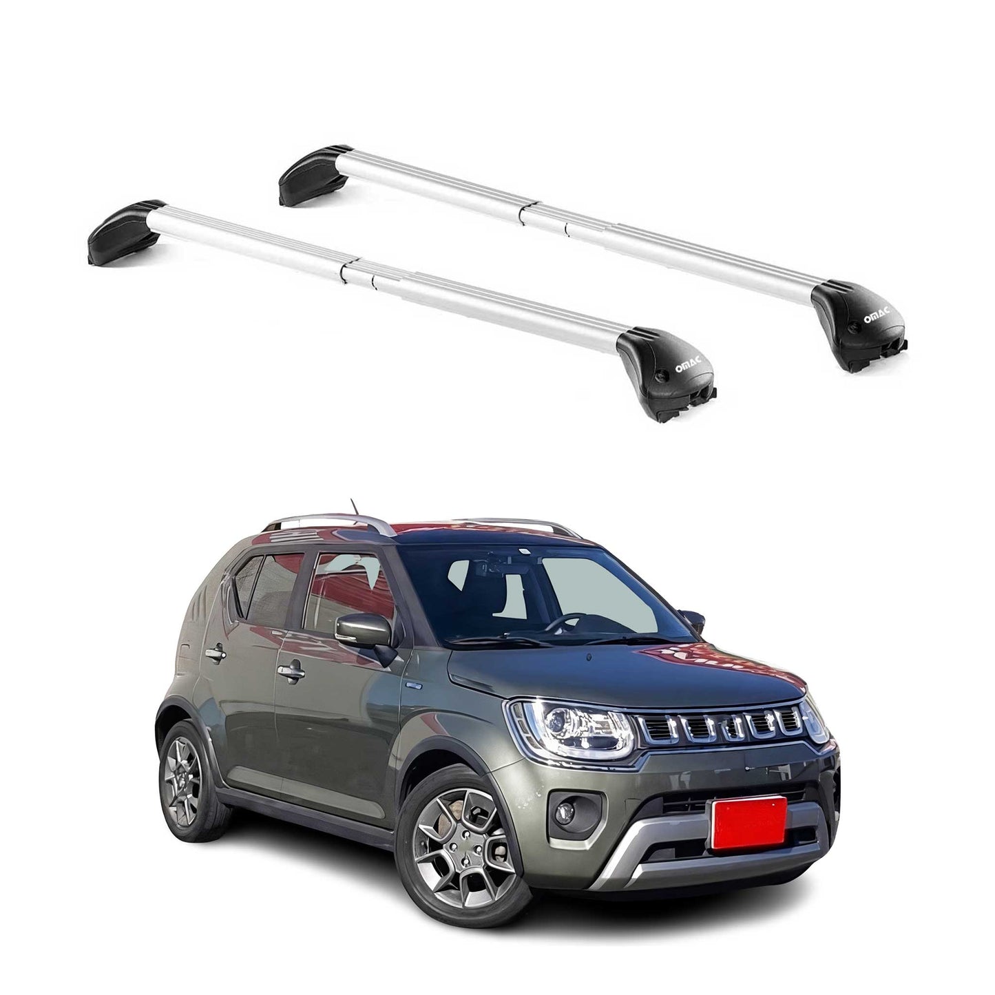 Portbagaj de plafon pentru Suzuki Ignis mk2 2016-2025 5 uși 100kg gri aluminiu 2x ABE