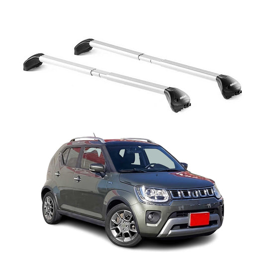 Portbagaj de plafon pentru Suzuki Ignis mk2 2016-2025 5 uși 100kg gri aluminiu 2x ABE