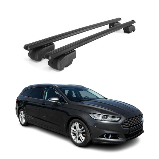 Dachträger Gepäckträger für Ford Mondeo mk5 Wagon 2014-2022 ABE Schwarz 2x