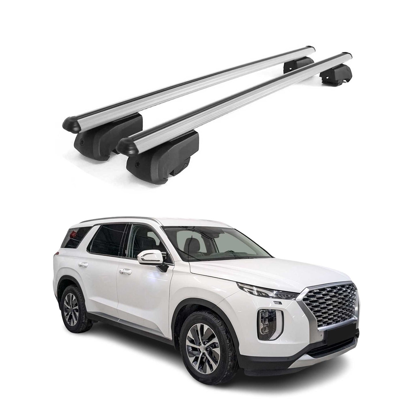 Dachträger Dachgepäckträger für Hyundai Palisade 2020-2023 ABE Alu Grau 2x