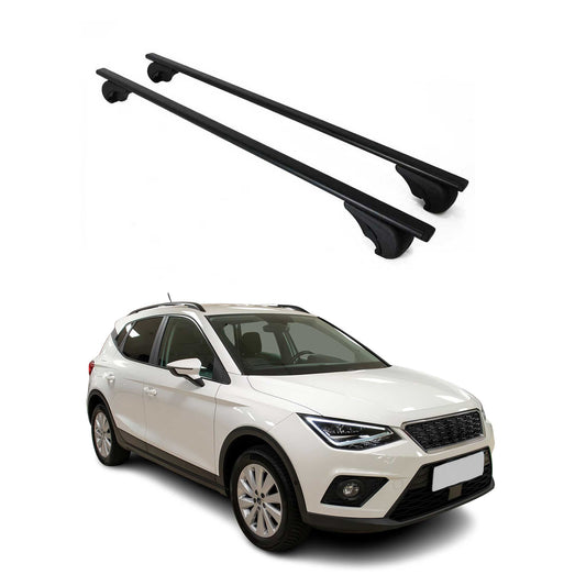 Portbagaj de plafon pentru Seat Arona 2017-2025 75kg, negru metalic, 2 piese
